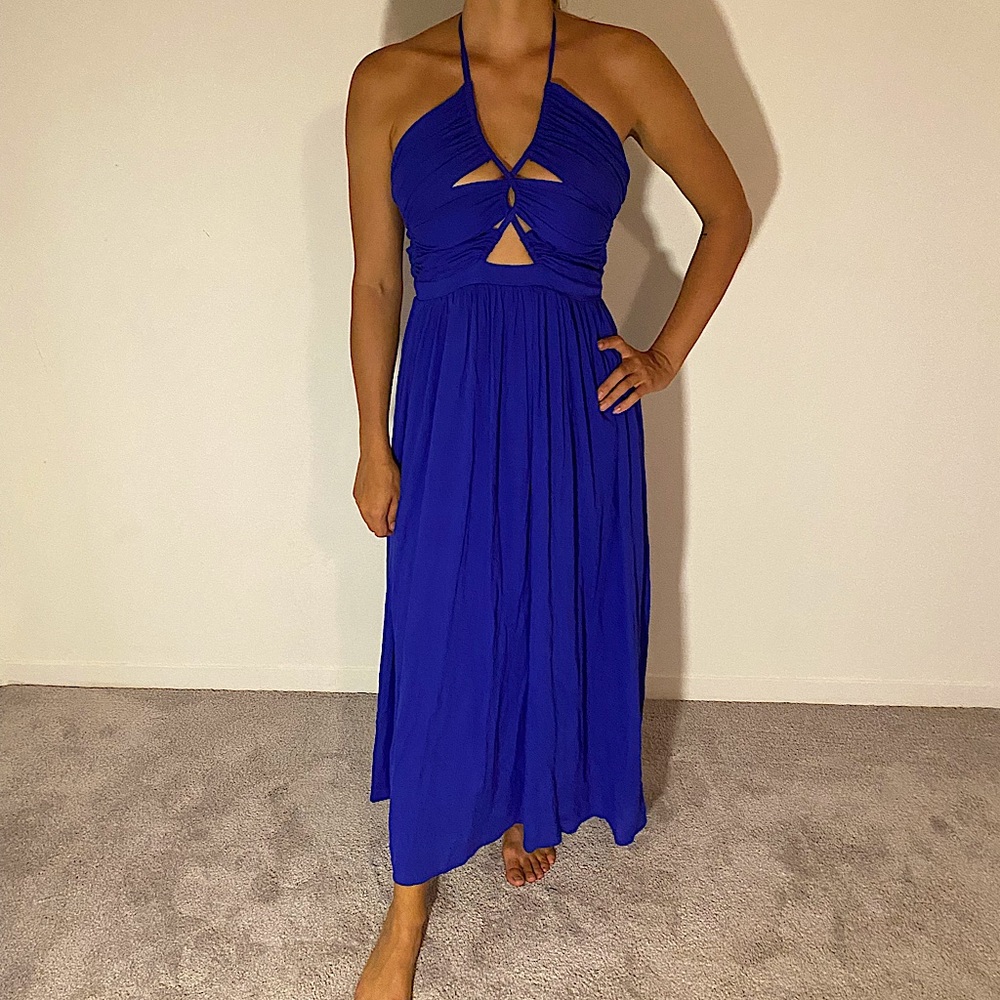 Luxxel Clothing Sexy Royal Blue Backless Dress